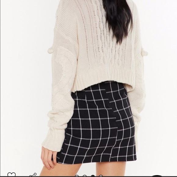 NWT Nasty Gal Check A Line Mini Skirt ~ Size 8 - Picture 5 of 6